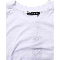 White Cotton Round Neck Short Sleeves T-Shirt