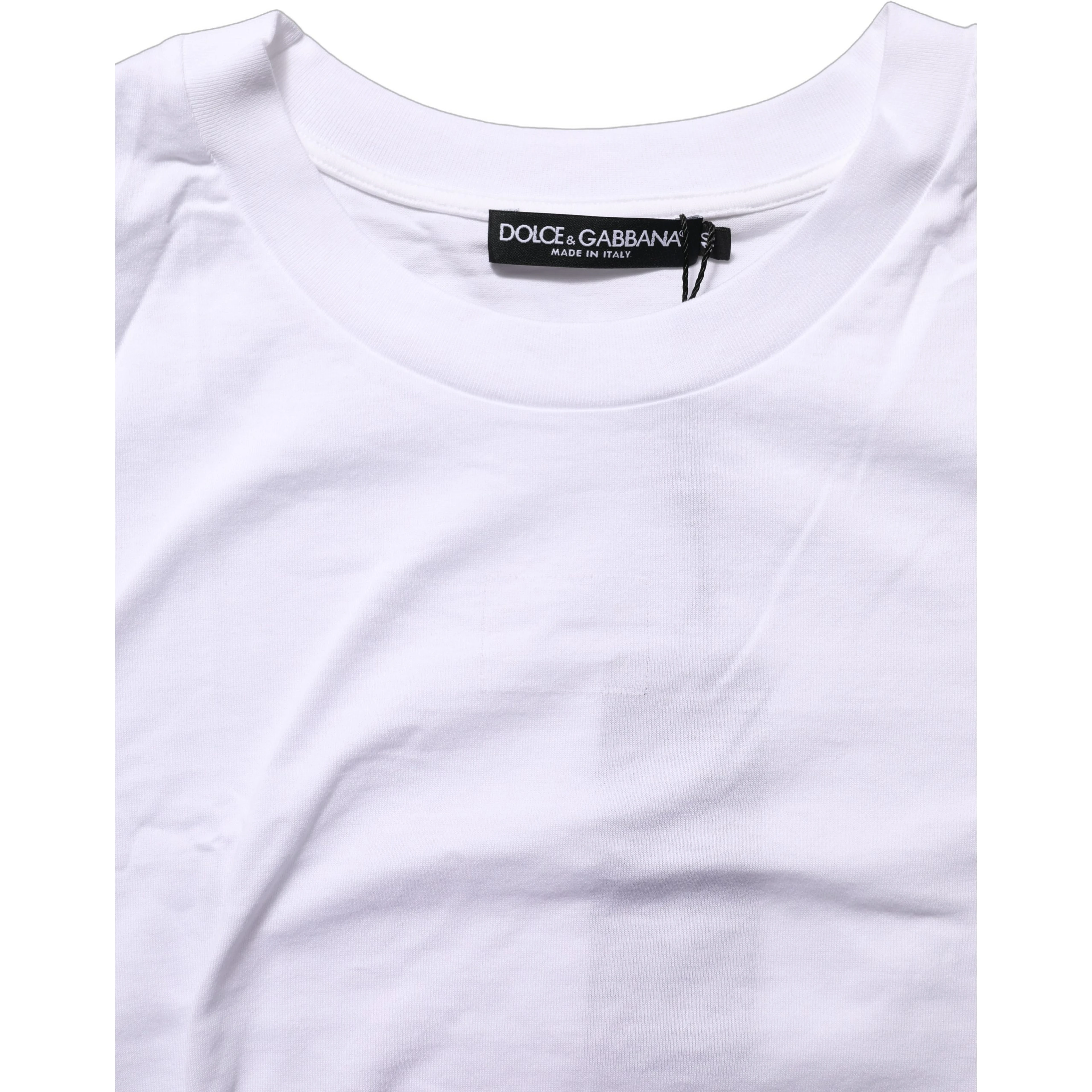 White Cotton Round Neck Short Sleeves T-Shirt