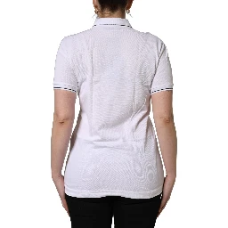 White Crown Cotton Short Sleeves Polo Top