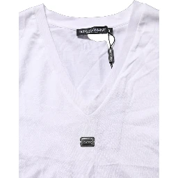 White Logo Embroidered TieWaist Cropped Top