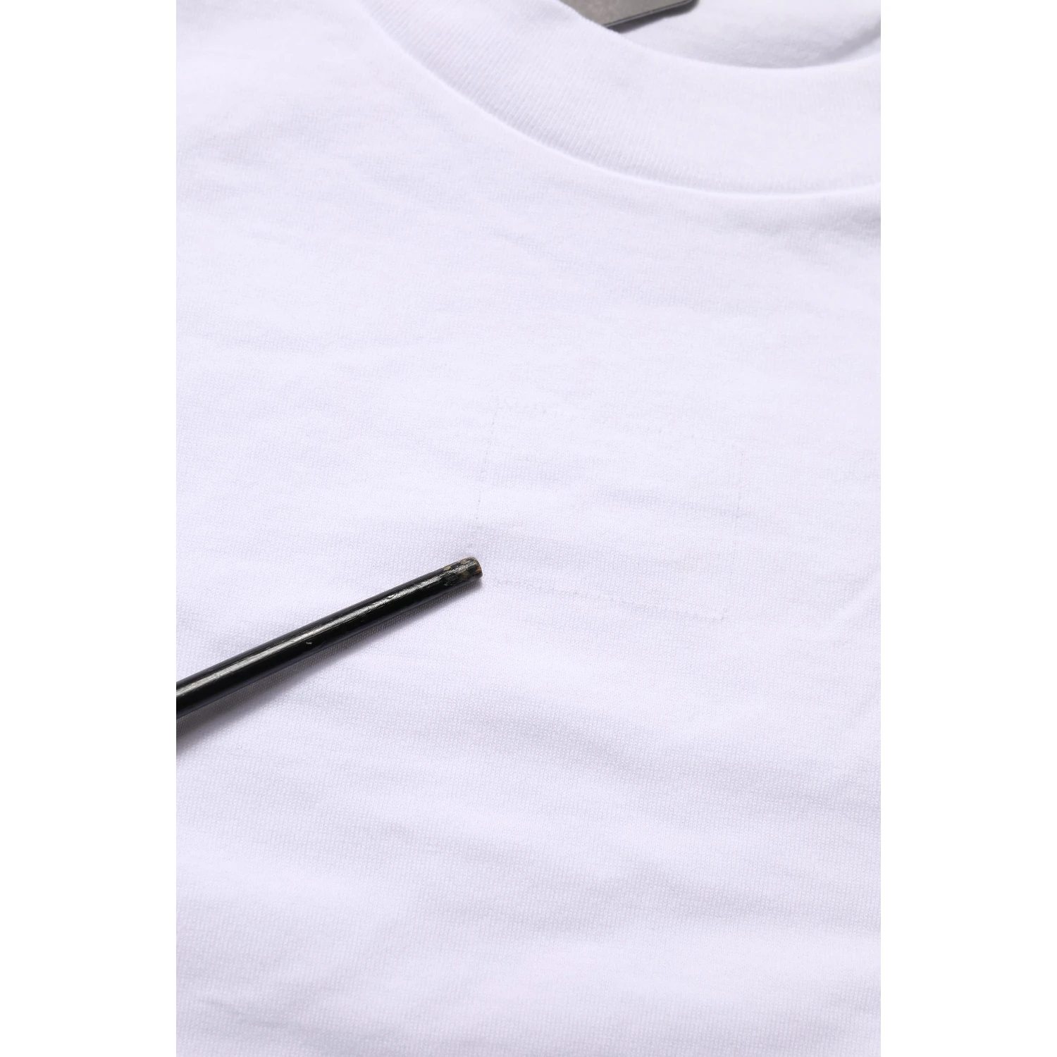 White Cotton Round Neck Short Sleeves T-Shirt