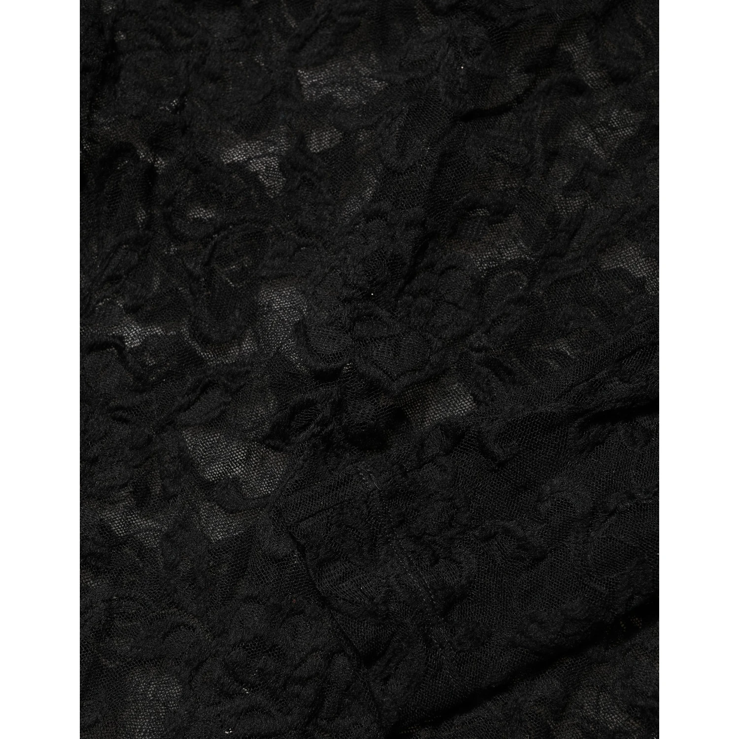 Black Floral Lace Turtle Neck Long Sleeve Top