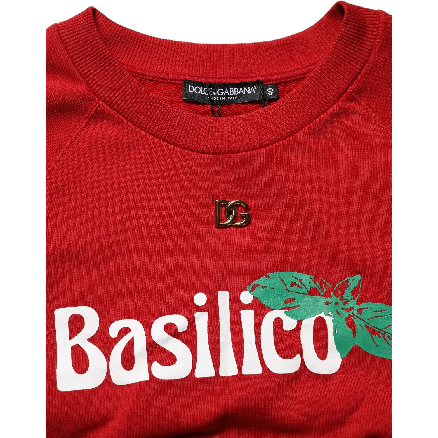 Red Cotton Cropped Basilico Sweatshirt Sweater