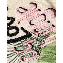 Beige Jungle Print Cotton Round Neck T-Shirt