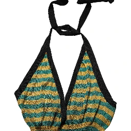 Multicolor Stripes Wool Knit Halter Tank Top
