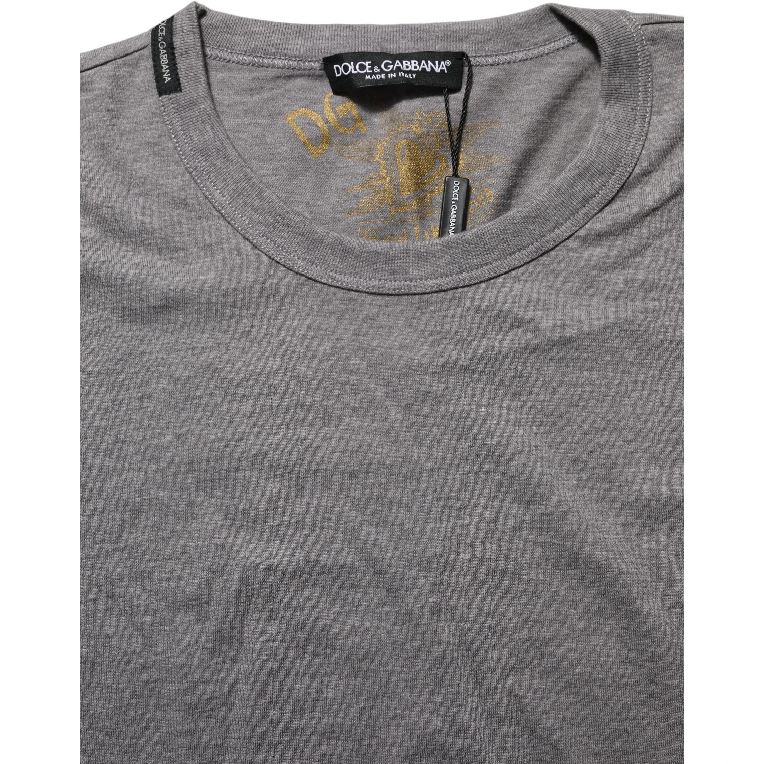 Grey Cotton Short Sleeves Crew Neck T-shirt
