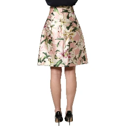 Pink Lilium High Waist Knee Length Skirt