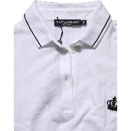 White Crown Cotton Short Sleeves Polo Top