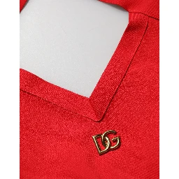 Red Viscose Sleeveless Halter Crop Tank Top