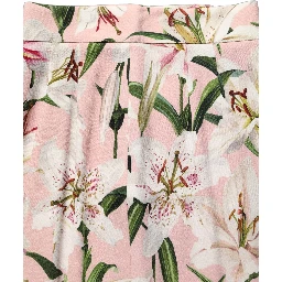 Pink Lilium Print High Waist Pencil Skirt
