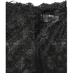 Black Floral Lace High Waist KneeLength Skirt