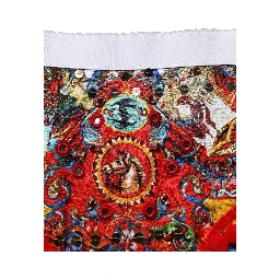 Multicolor Brocade Jewelled High Waist Hotpants Skirt