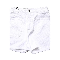 White Cotton HighWaist Denim Hotpants Shorts
