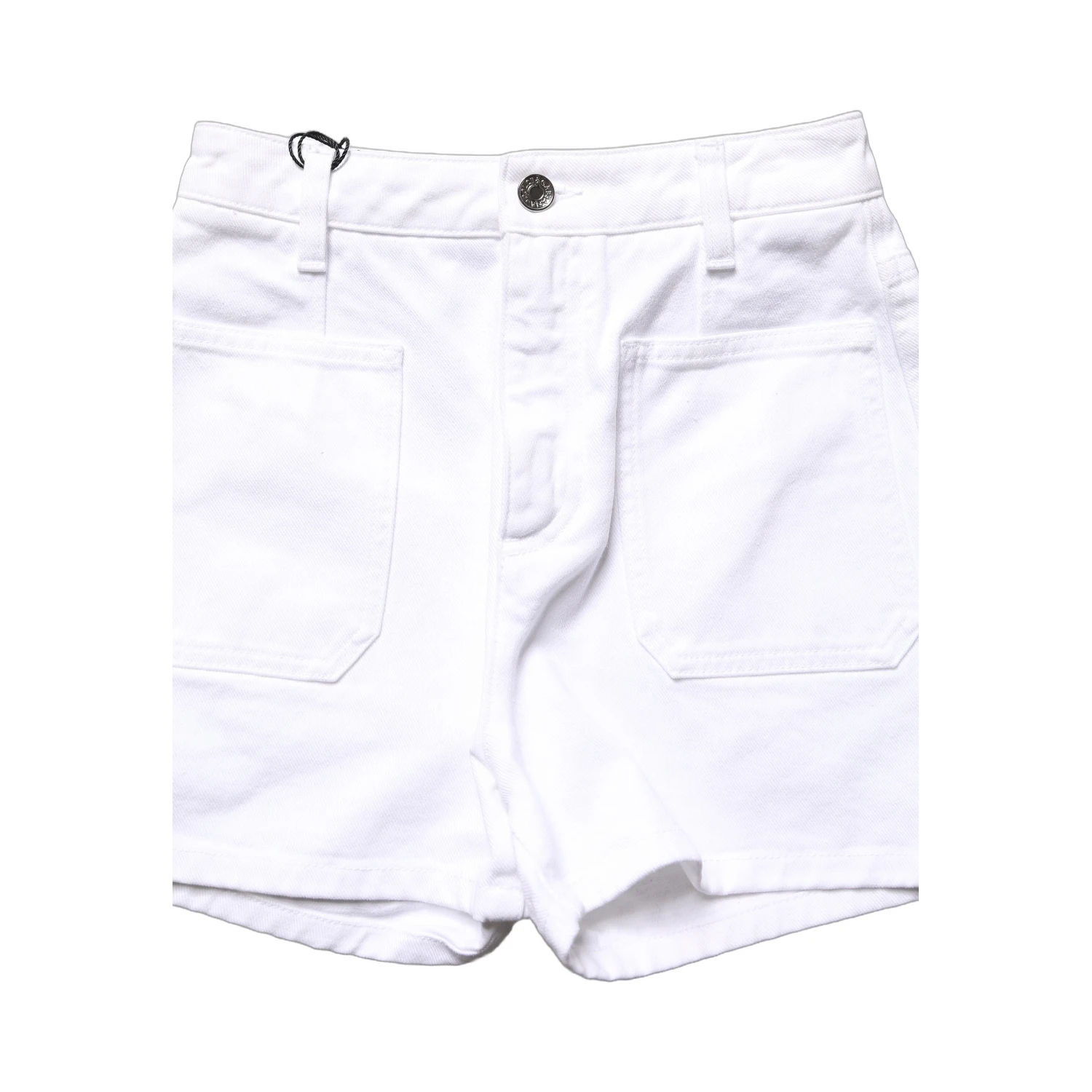 White Cotton HighWaist Denim Hotpants Shorts