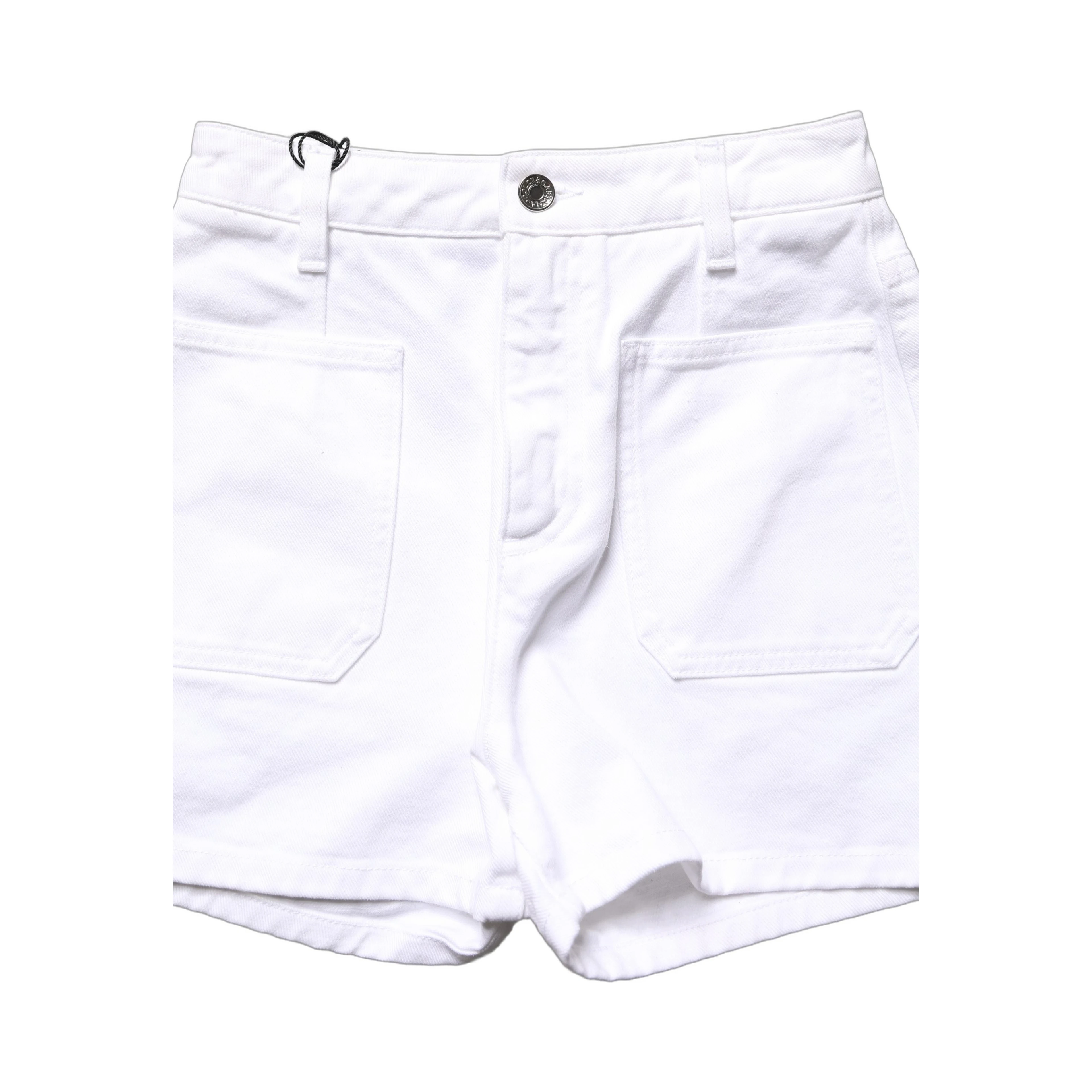 White Cotton HighWaist Denim Hotpants Shorts