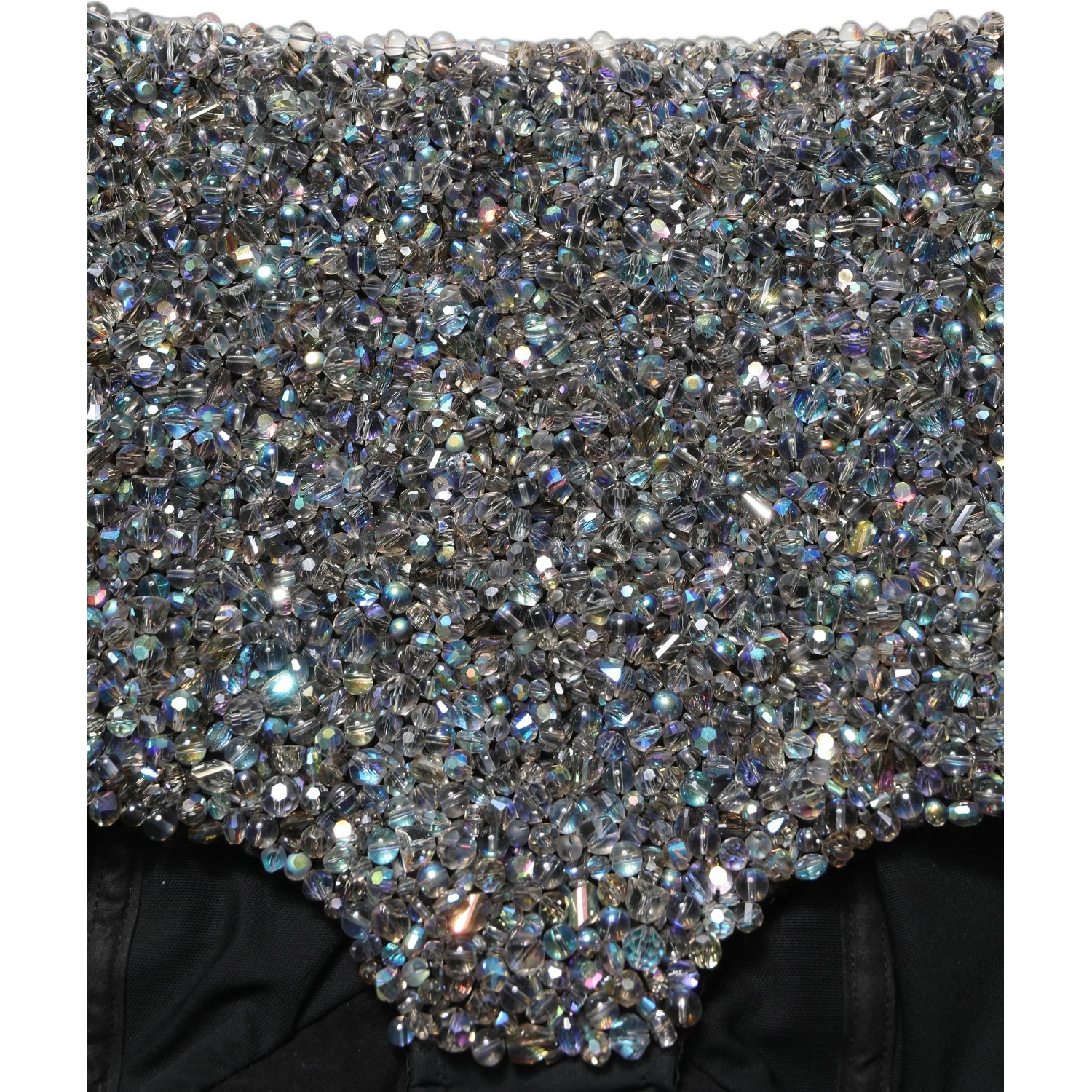 Black Rhinestone High Waist Hotpants Shorts