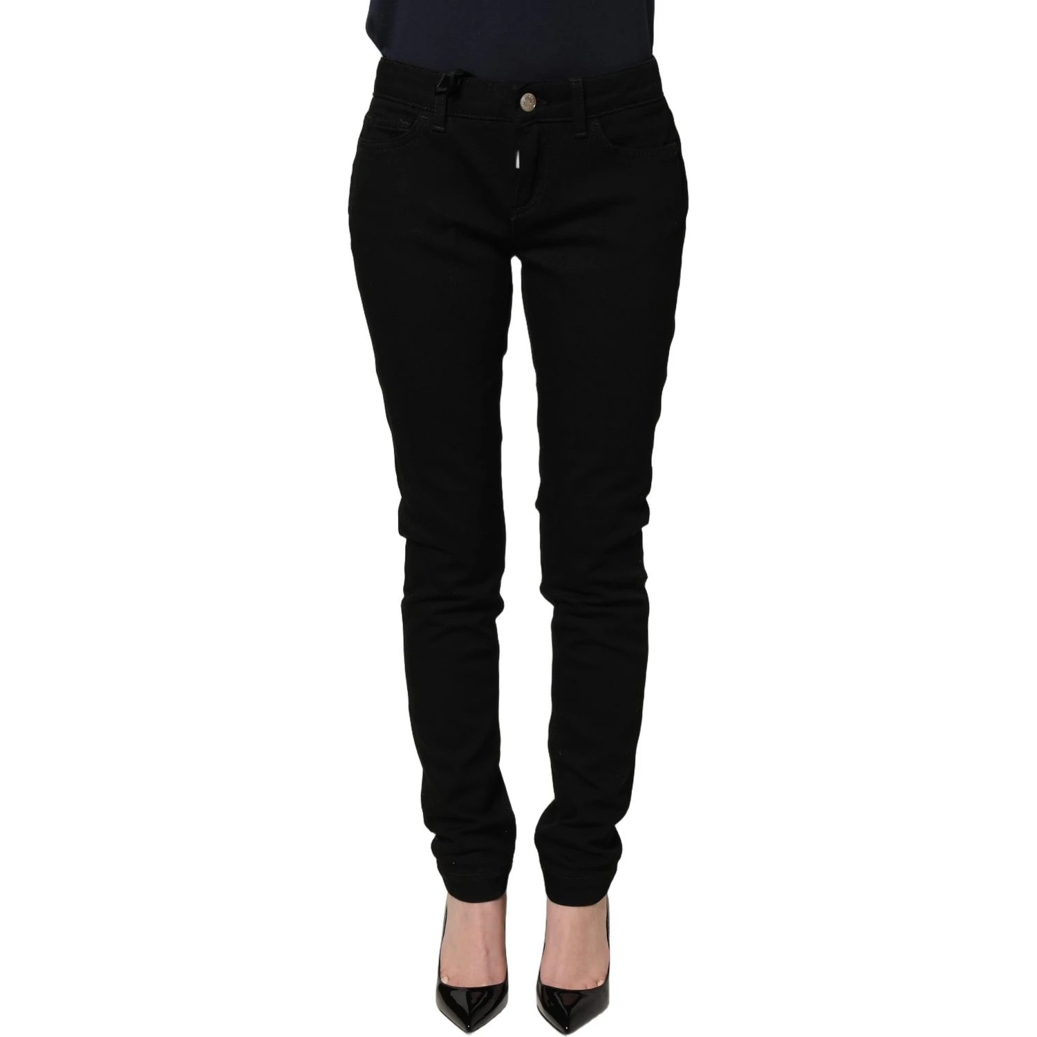 Black Queen Embroidery PRETTY Denim Jeans