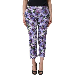 Multicolor Floral Print CroppedTrouser Pants