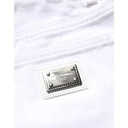 White Cotton HighWaist Denim Hotpants Shorts