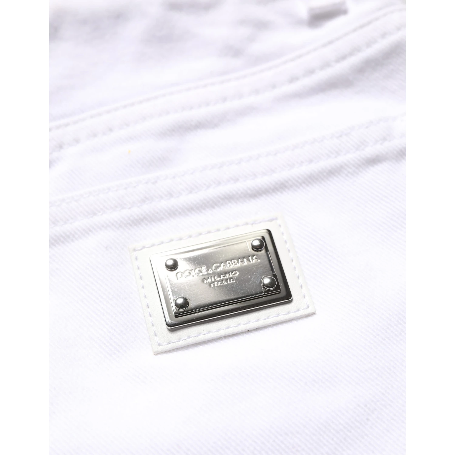 White Cotton HighWaist Denim Hotpants Shorts