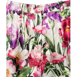 Multicolor Floral Print Tapered Trouser Pants