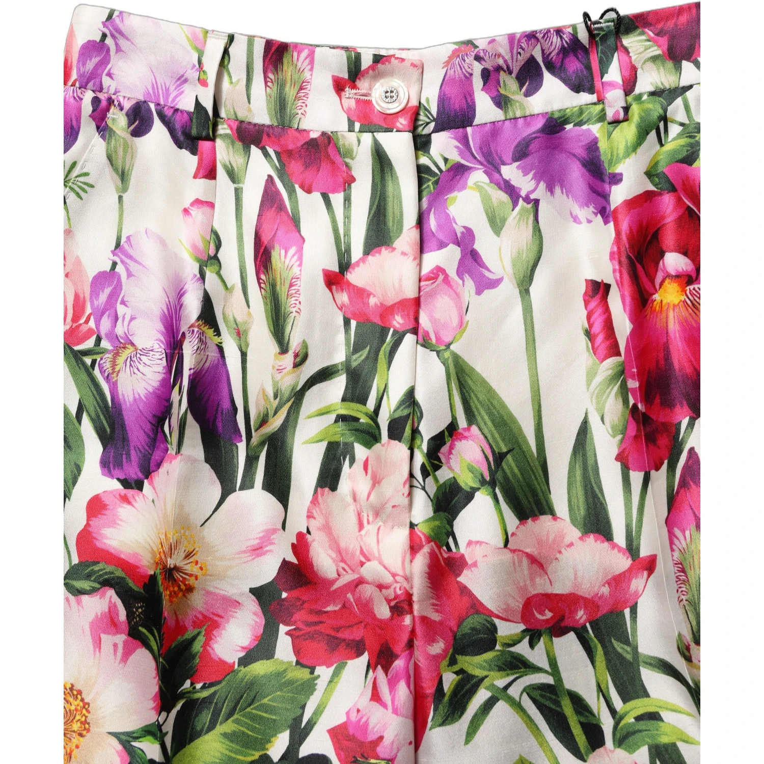 Multicolor Floral Print Tapered Trouser Pants