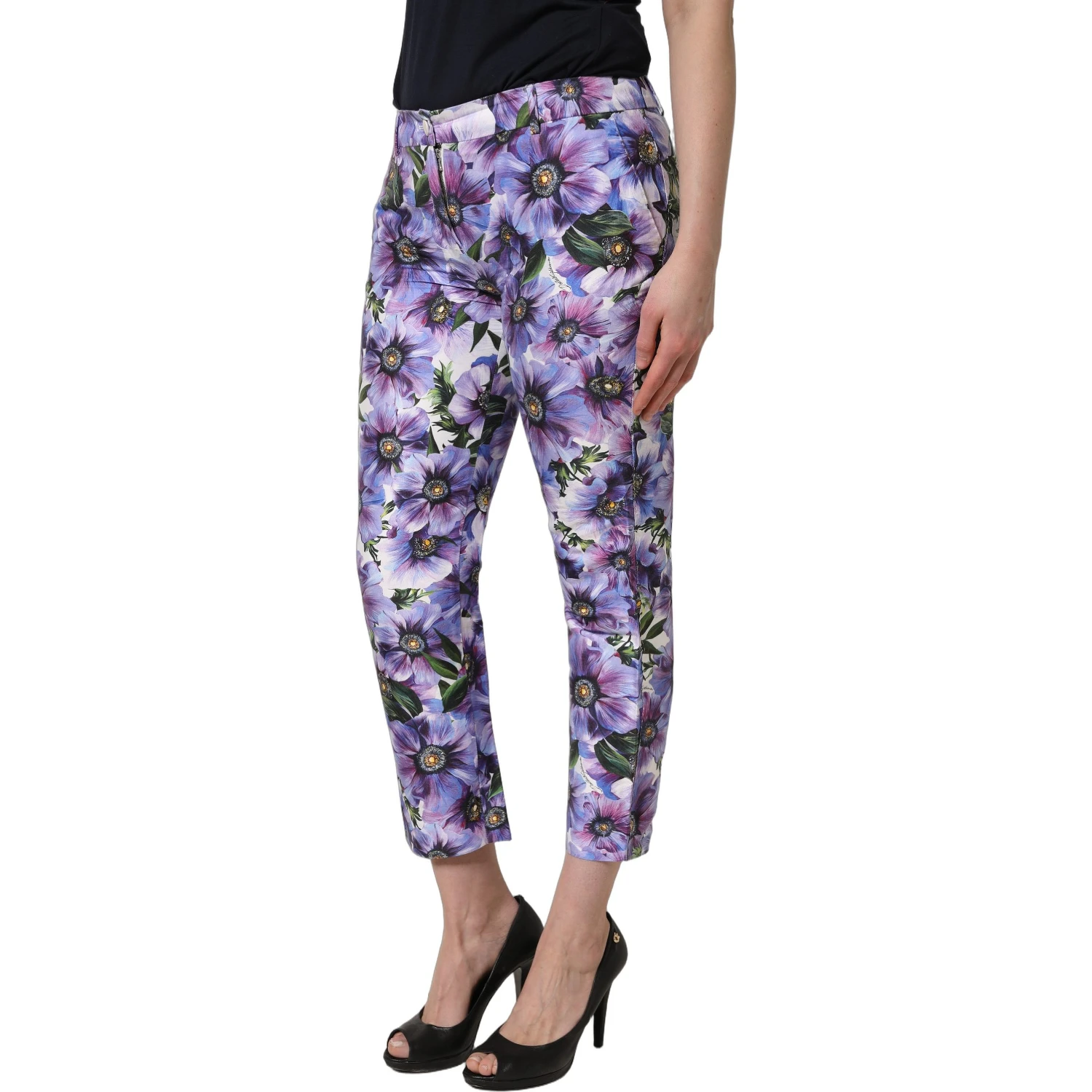 Multicolor Floral Print CroppedTrouser Pants