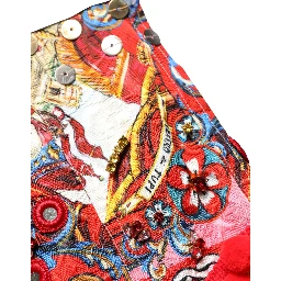 Multicolor Brocade Jewelled High Waist Hotpants Skirt