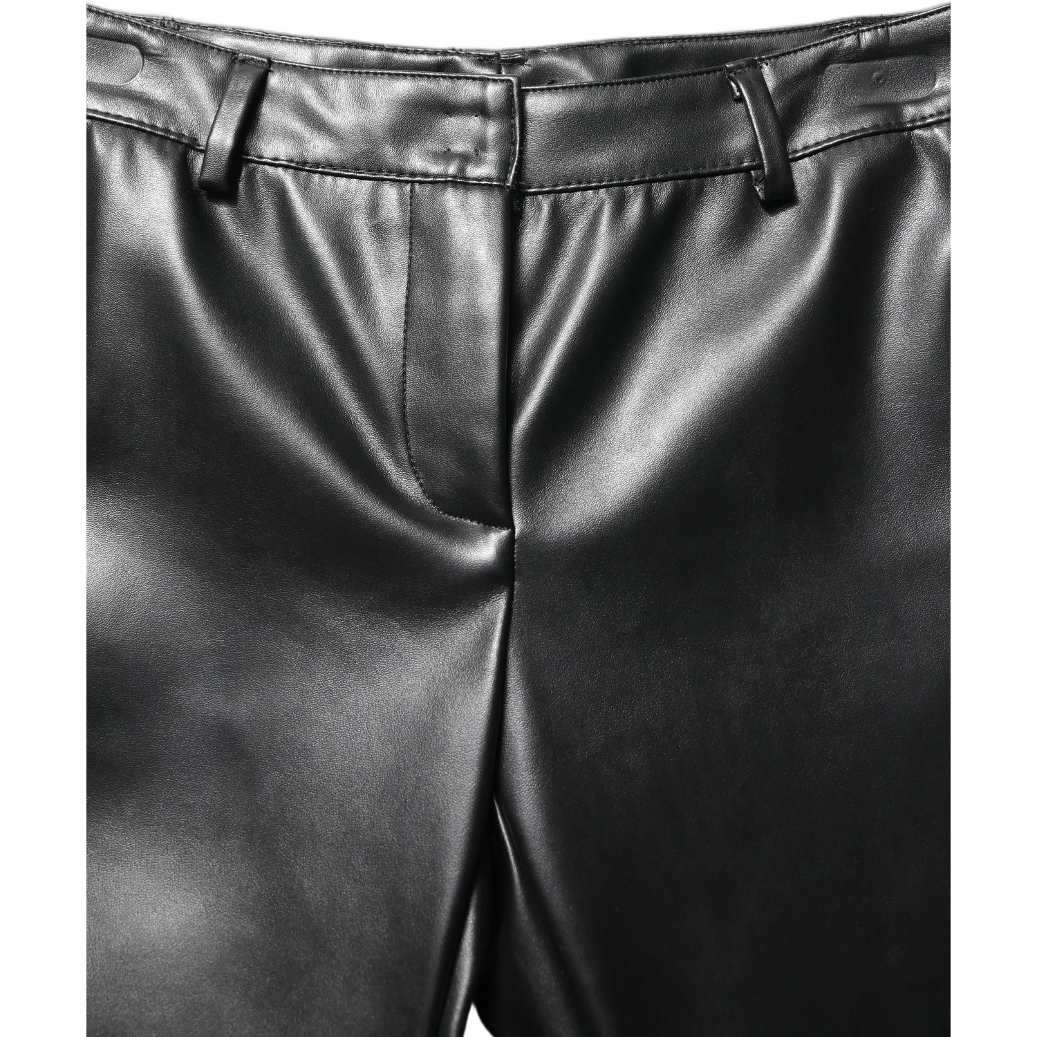 Black PU Leather High Waisted Trouser Pants