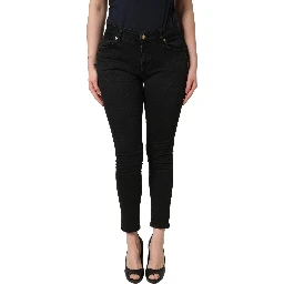 Black Skinny Cotton Low Waist Denim Jeans