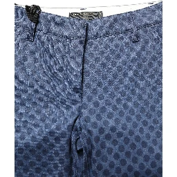 Blue Polka Dotted Slim Fit Capri Denim Jeans