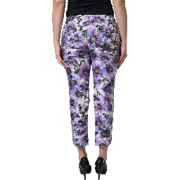 Multicolor Floral Print CroppedTrouser Pants