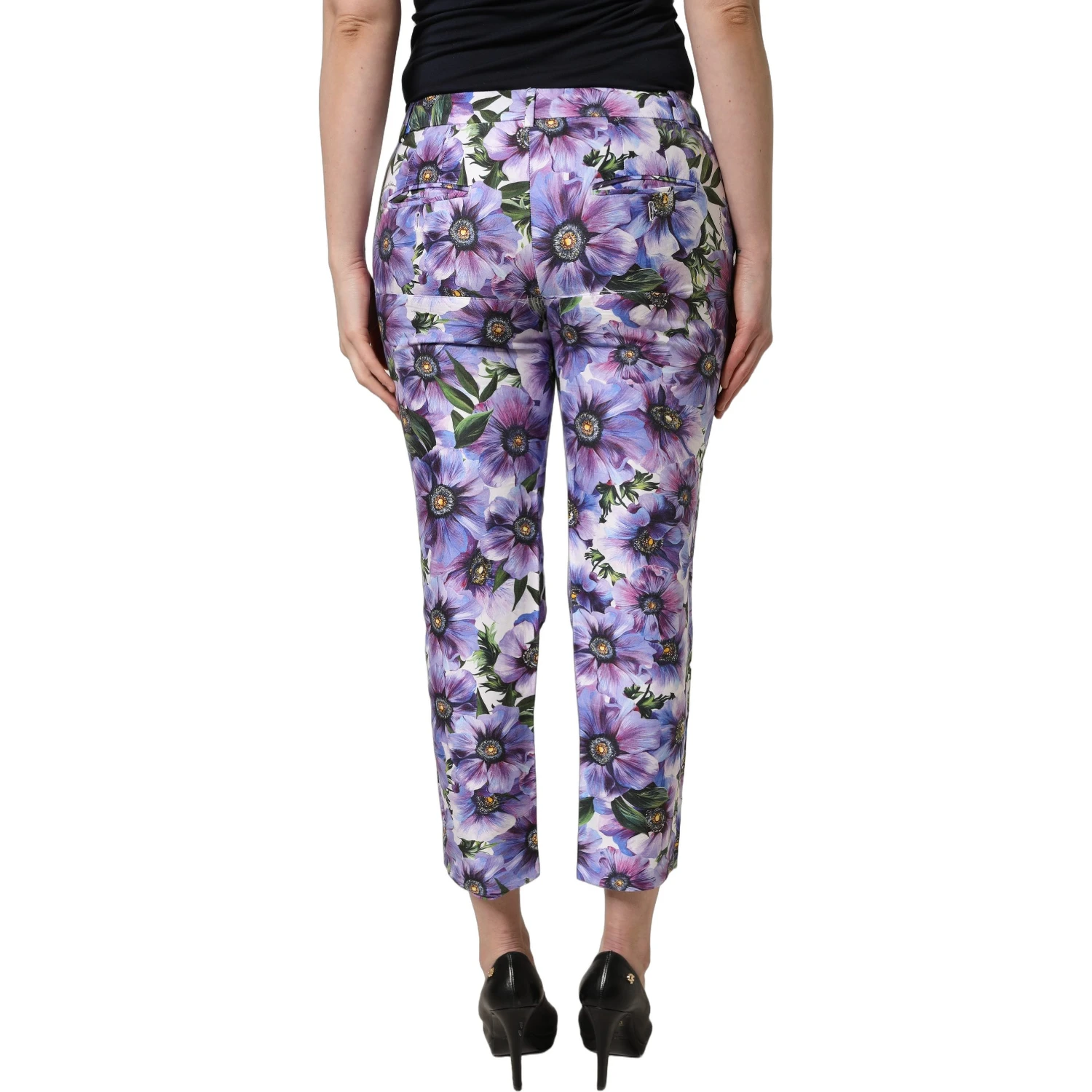 Multicolor Floral Print CroppedTrouser Pants