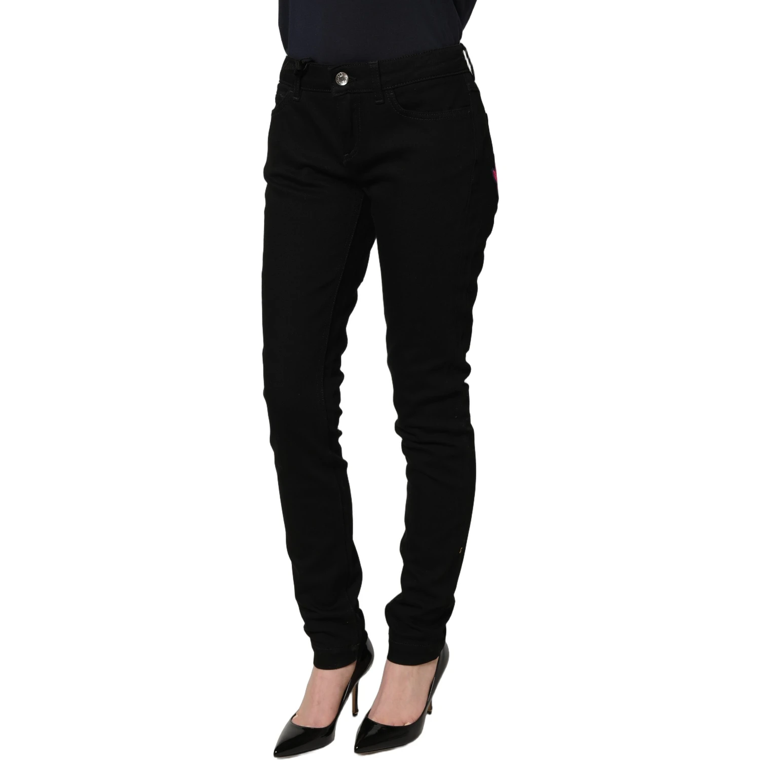 Black Queen Embroidery PRETTY Denim Jeans