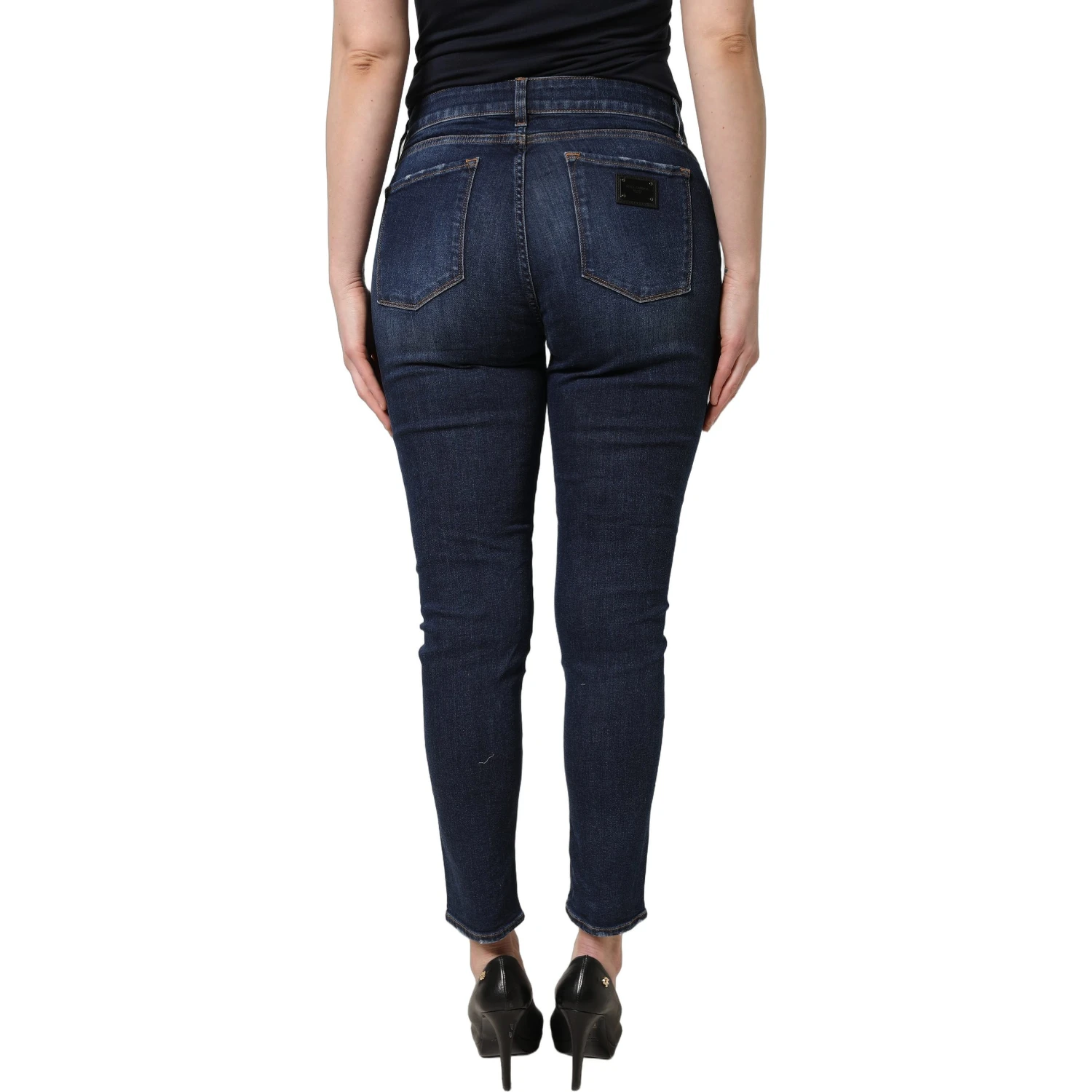 Blue Distressed Skinny Cotton Denim Jeans