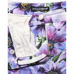 Multicolor Floral Print CroppedTrouser Pants