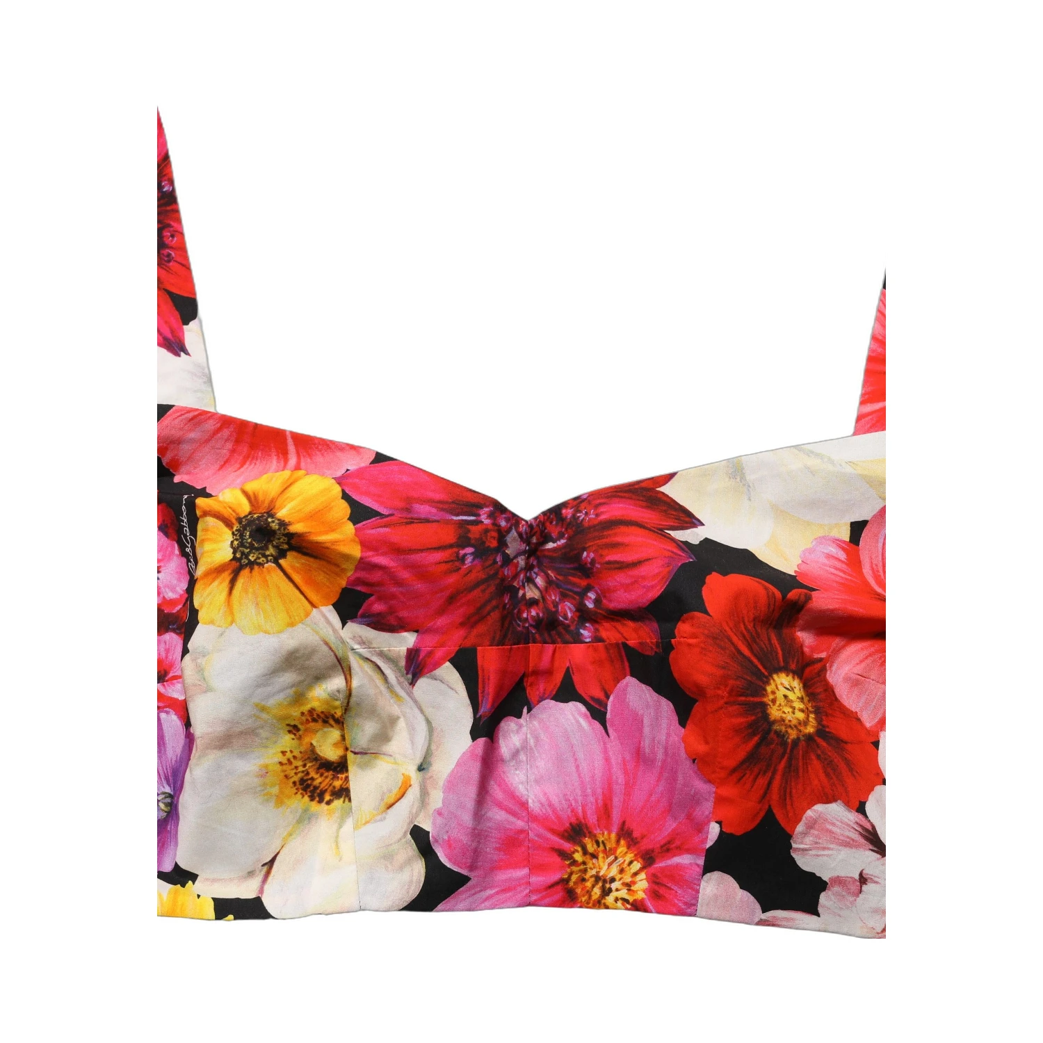 Multicolor Floral Cropped Bustier Tank Top