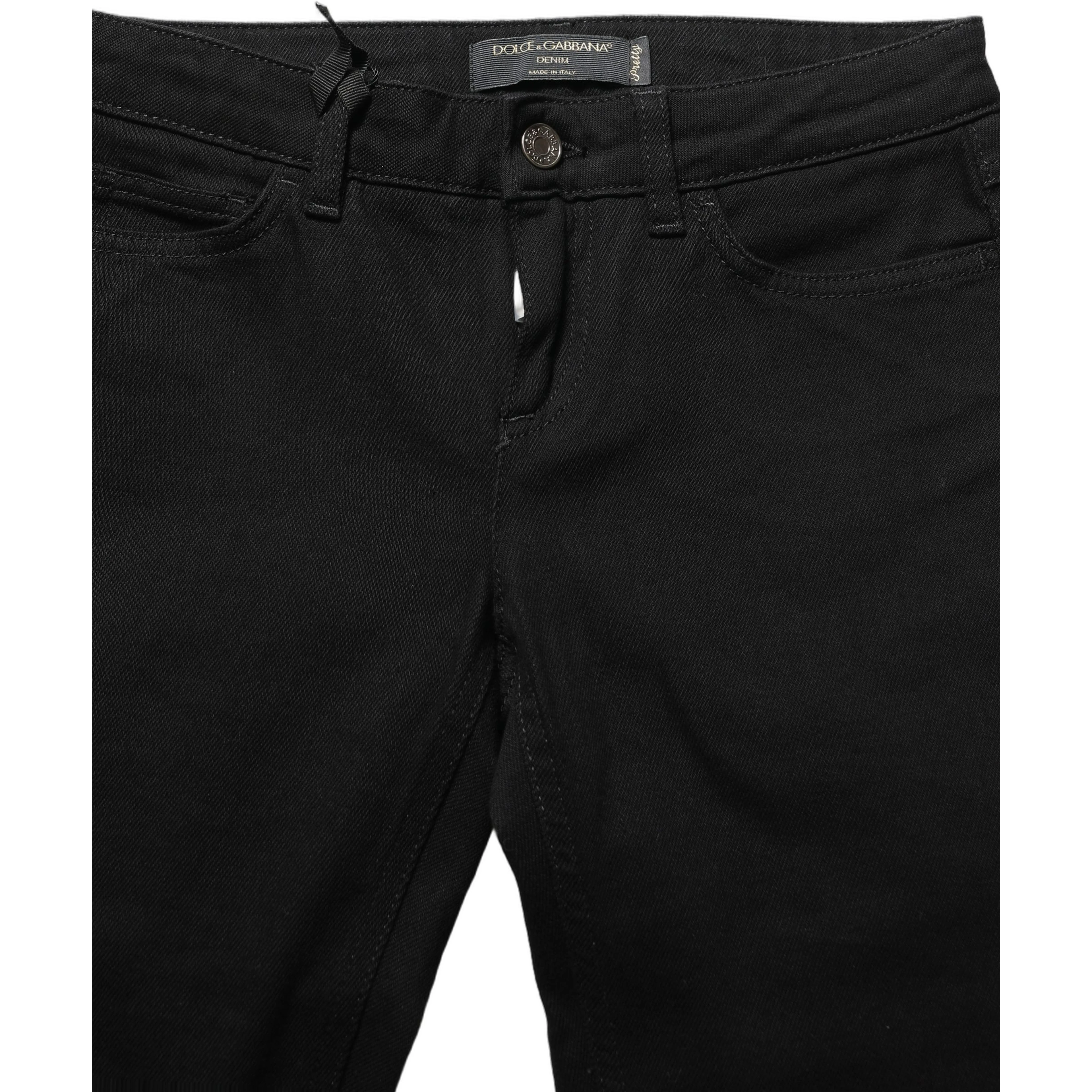 Black Queen Embroidery PRETTY Denim Jeans