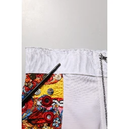 Multicolor Brocade Jewelled High Waist Hotpants Skirt