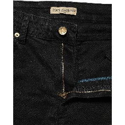 Black Skinny Cotton Low Waist Denim Jeans