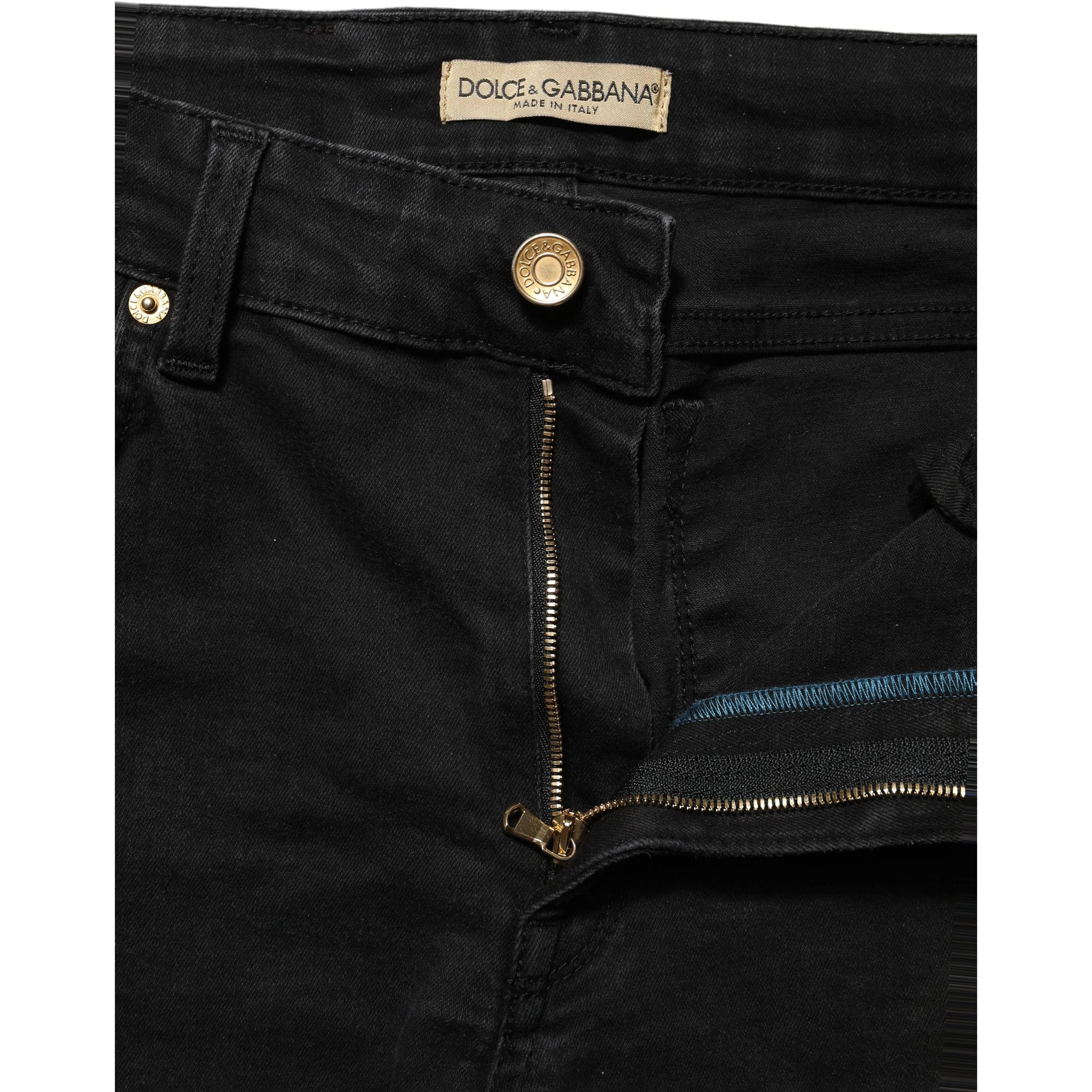 Black Skinny Cotton Low Waist Denim Jeans