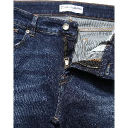 Blue Distressed Skinny Cotton Denim Jeans