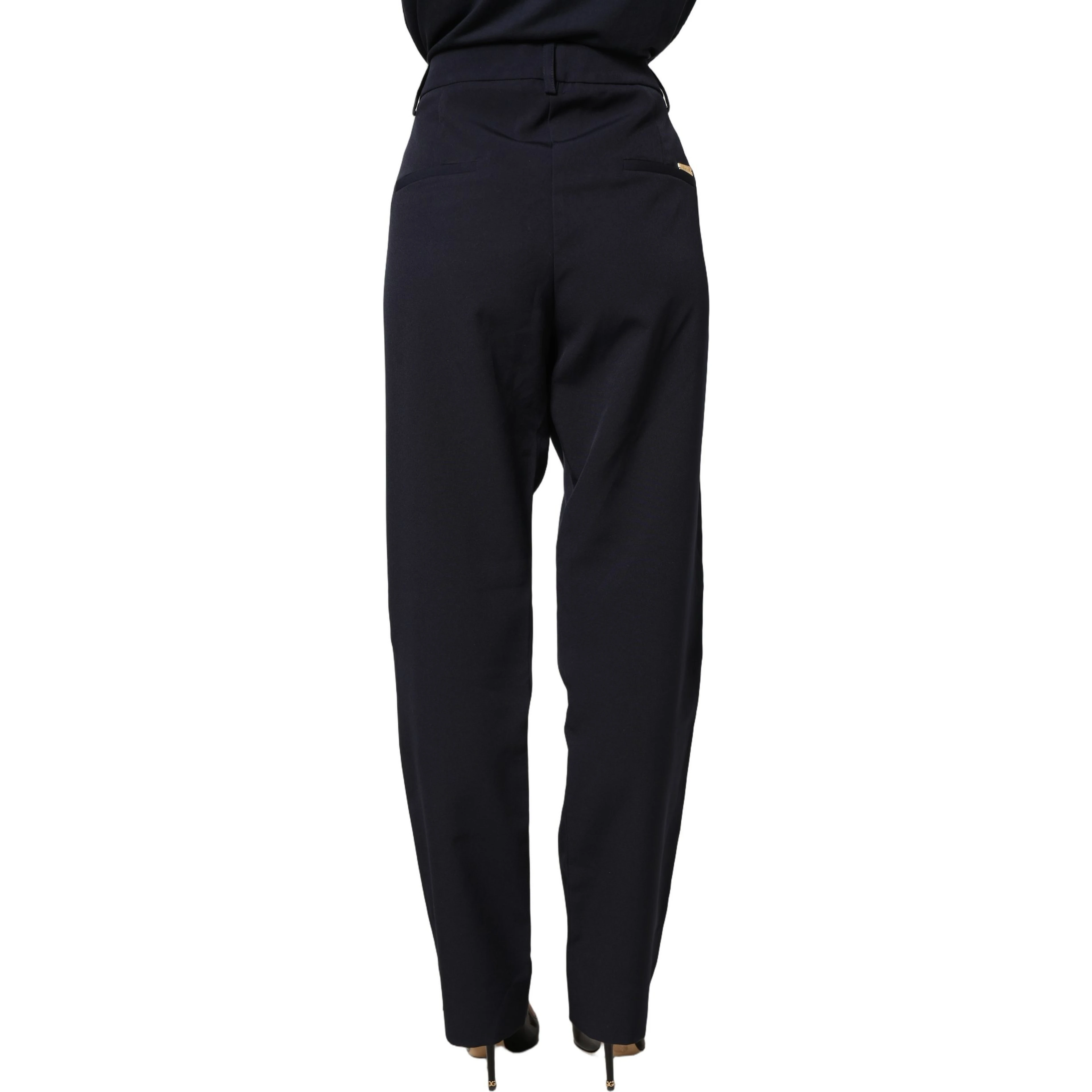 Dark Blue High Waist Straight Dress Formal Trouser Pants