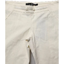 White Low Waist Skinny Women Trouser Pants