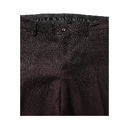 Brown Straight Leg Dress Silk Trousers Pants