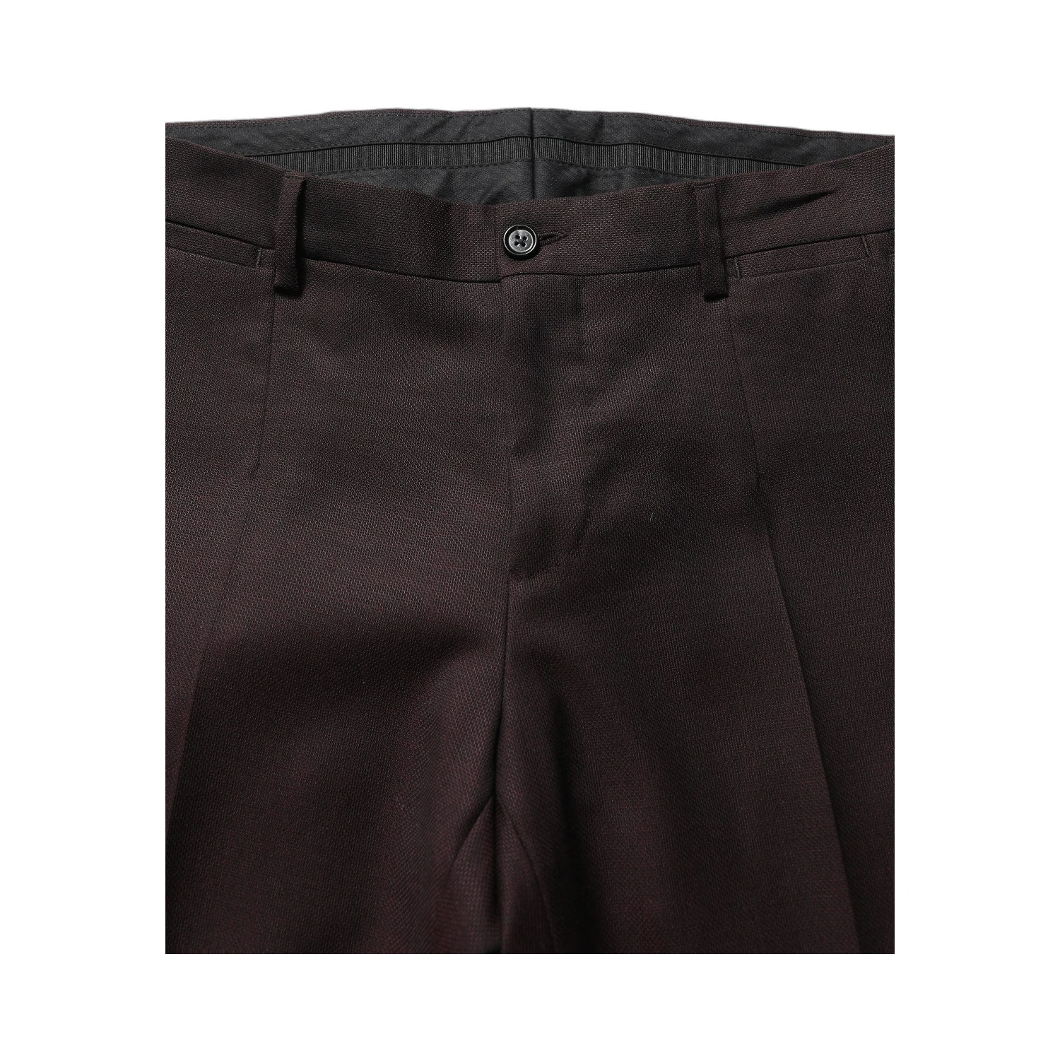 Brown Straight Leg Dress Silk Trousers Pants