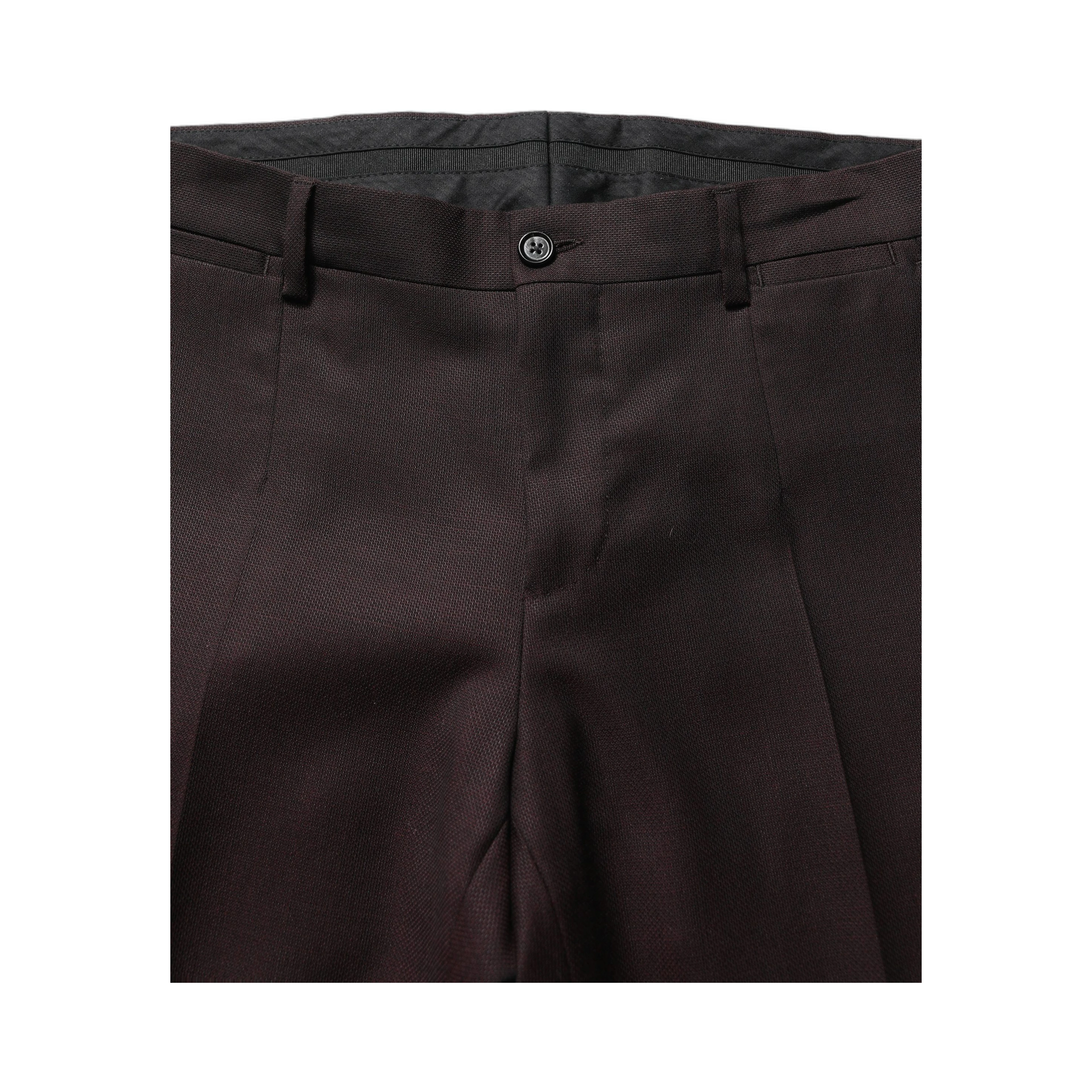 Brown Straight Leg Dress Silk Trousers Pants
