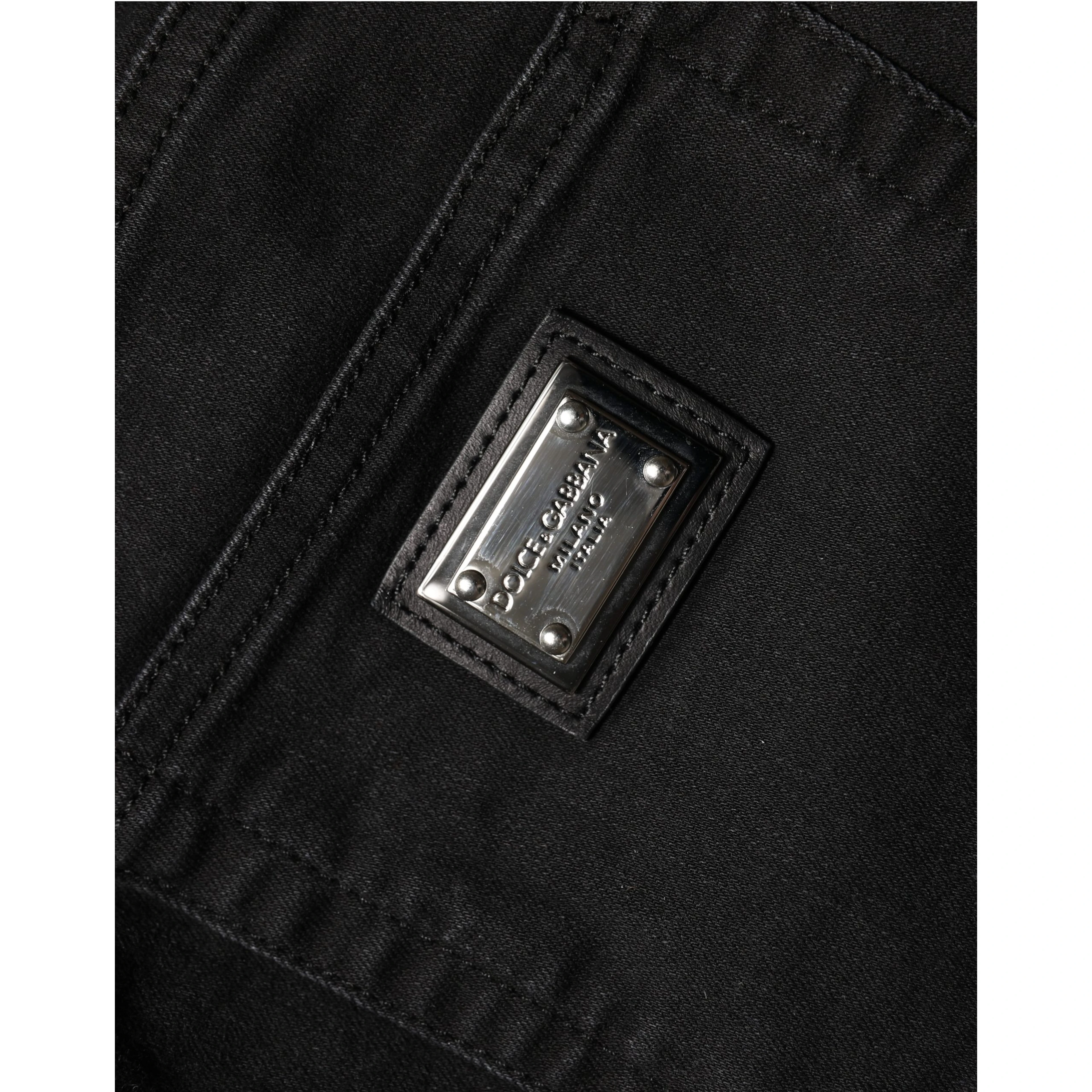 Black Skinny Cotton High Waist Denim Jeans