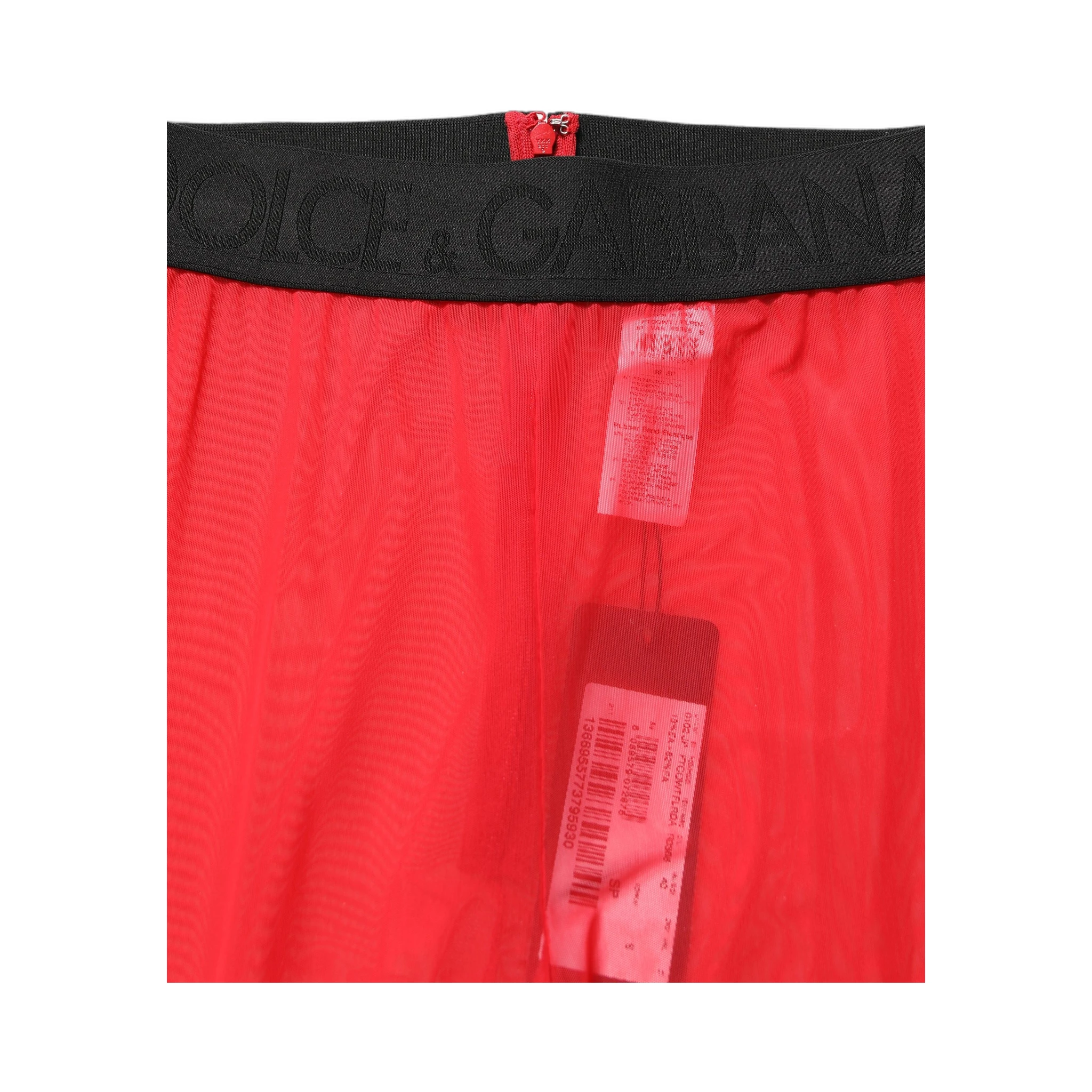 Red Nylon Stretch Slim Legging Trouser Pants