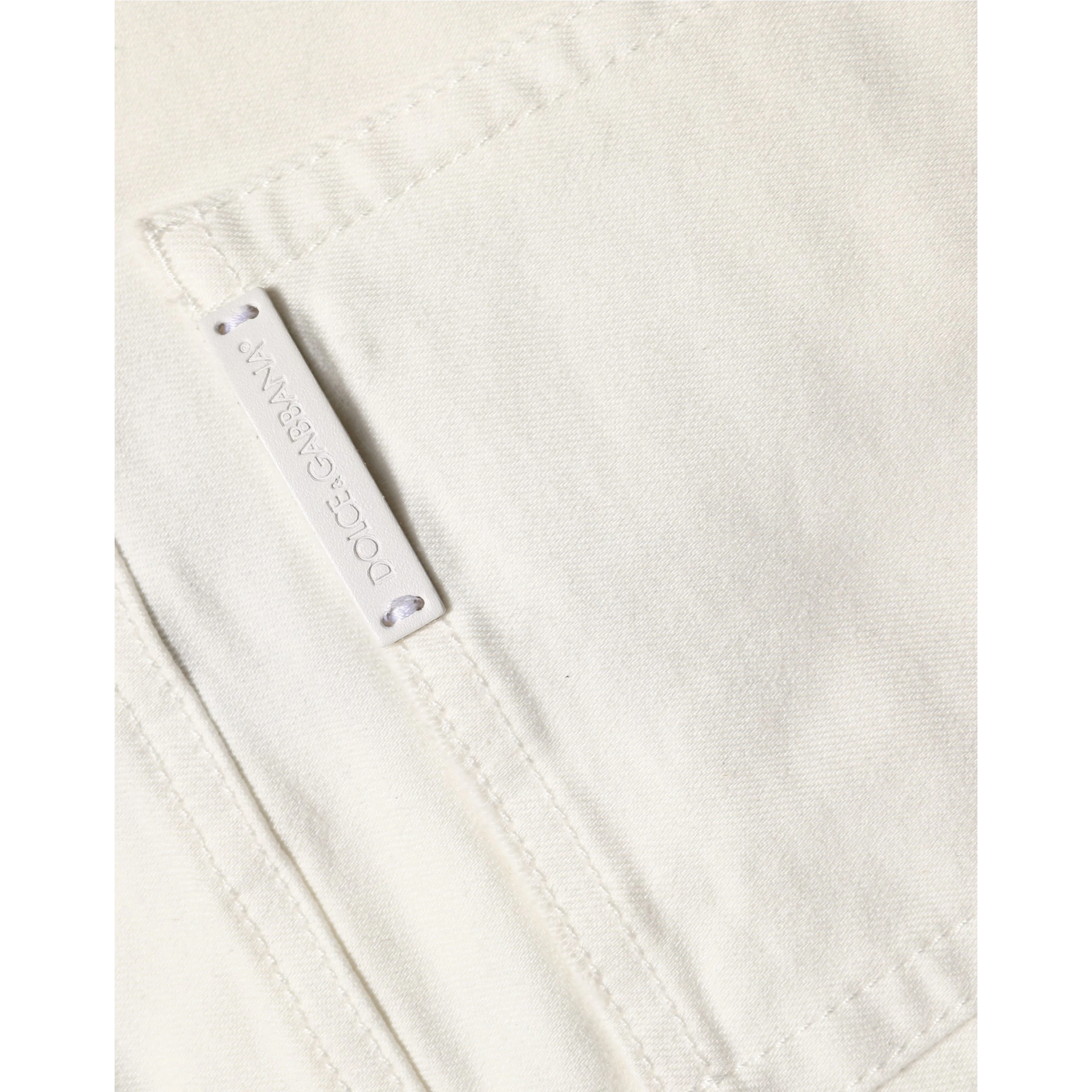 White Tattered Skinny Cotton Denim Jeans